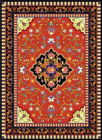Nova Puzzle 1000 Parça Kırmızı Antik Halı Desenli Puzzle - 3