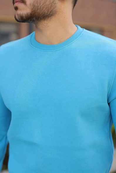 Erkek Üç İplik Şardonlu Sweatshirt - Resim 3