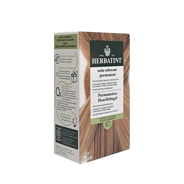 Herbatint Saç Boyası 8D Blond Clair Dore - Light Golden Blonde 170 ml ürün görseli