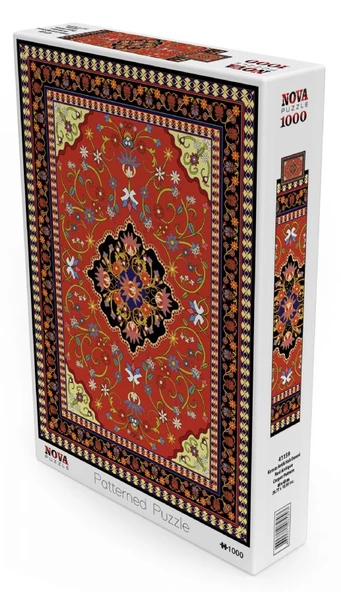 Nova Puzzle 1000 Parça Kırmızı Antik Halı Desenli Puzzle - 2