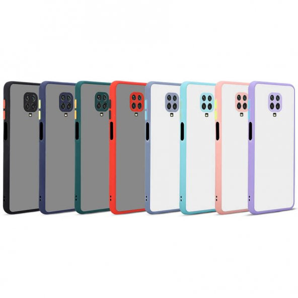 Xiaomi Redmi Note 9S Kılıf Zore Hux Düğme ve Kapak Zıt Renk Kılıf - 10