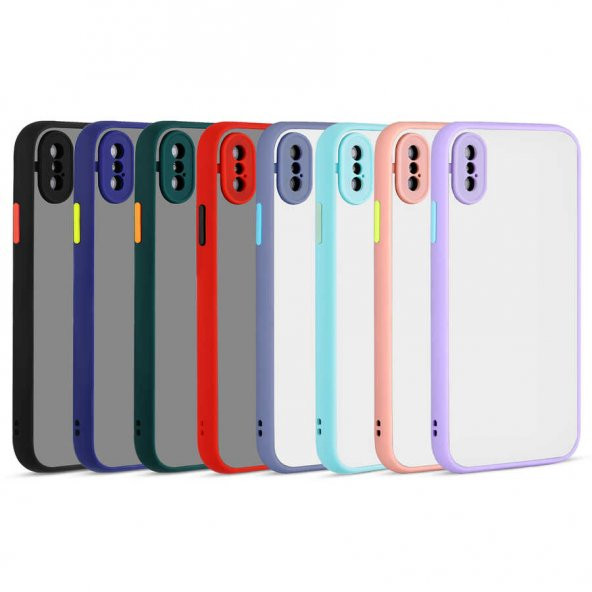 Apple iPhone XS Max 6.5 Kılıf Hux Düğme ve Kapak Zıt Renk Kılıf - 12