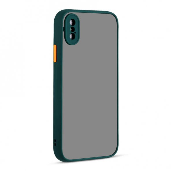 Apple iPhone XS Max 6.5 Kılıf Hux Düğme ve Kapak Zıt Renk Kılıf - 8