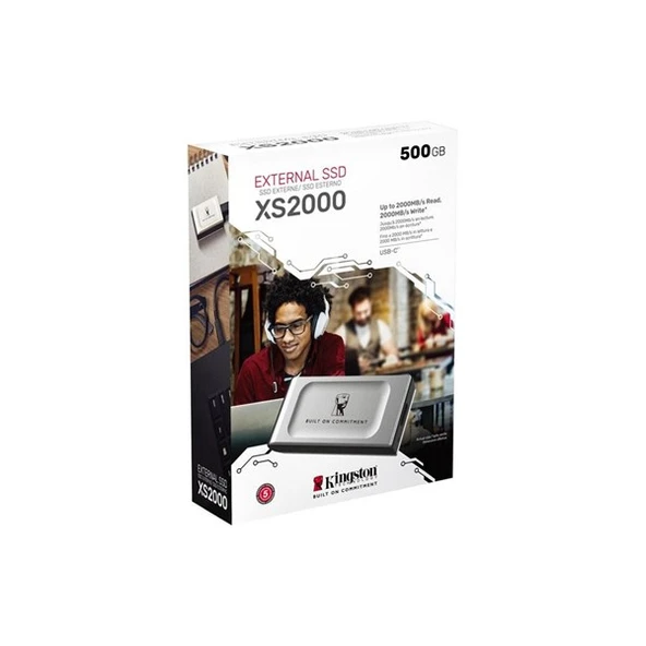 KINGSTON 500GB SXS2000/500GA USB 3.2 SSD HARİCİ DİSK GÜMÜŞ - Resim 2