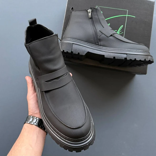 ET-KB-K1 Kömür Cilt Günlük Erkek Bot - Resim 2