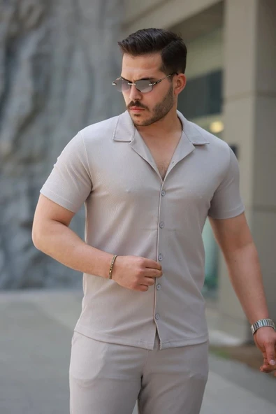 Erkek Ottoman Kumaş Pantolon Gömlek Takım - Resim 3