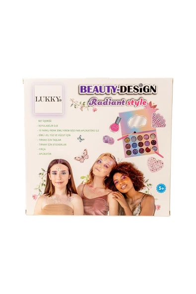 Parlak Güzellik Tasarım Seti – Işıltılı Çocuk Makyaj ve Manikür Oyuncak Seti - Resim 7
