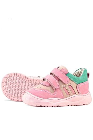 Rakerplus Schaggy Hakiki Deri Pembe Yeşil Bebek Spor Ayakkabı - Resim 7