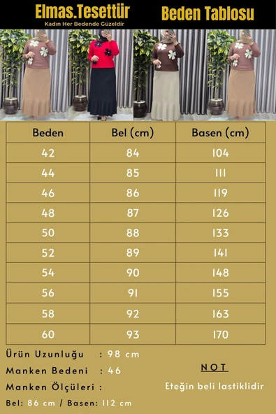 Kadın Giyim Büyük Beden Piliseli Etek - Resim 3