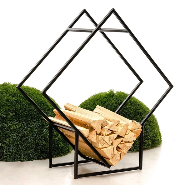 Metal Odunluk Sepet / Şömine & Soba Odunluk / Modern Tasarım - Resim 2