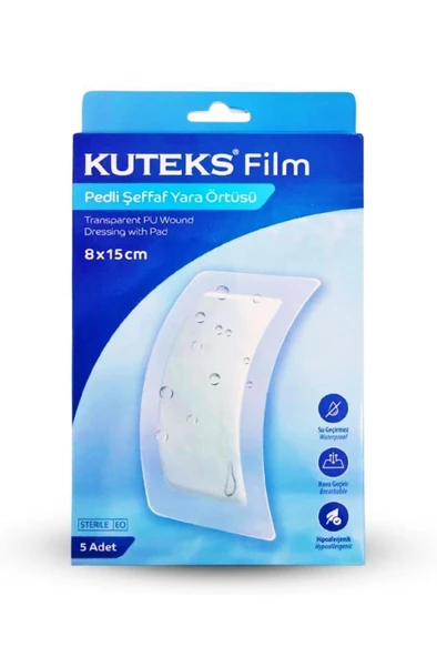 Kuteks Film Pedli Şeffaf Yara Örtüsü 8x15 cm 5li Kutu ürün görseli 1