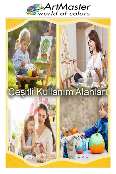 Resim Paleti 3 Adet Plastik Boyama Paleti Godeli Ressam Paleti Akrilik Boya Guaj Boya Suluboya Resim Yapma Boya Paleti - Resim 2