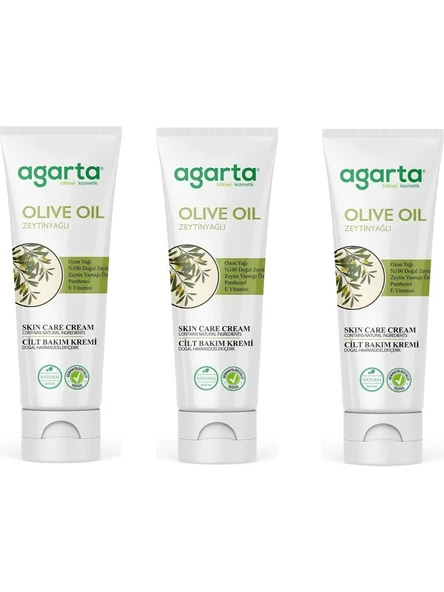 Agarta Doğal Zeytinyağlı Nemlendirici El ve Cilt Bakım Kremi 75 ml x 3 Adet ürün görseli