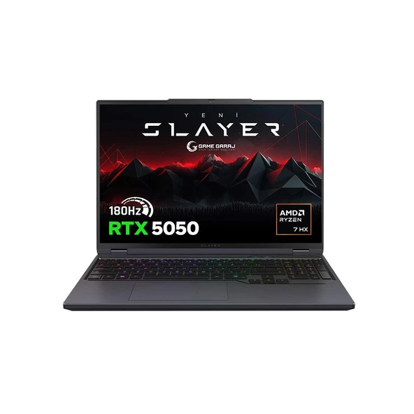Game Garaj Slayer R7T-5050 C2 AMD Ryzen 7 8840HX 32GB RAM 1TB SSD RTX5050 16" QHD+ 180Hz IPS FreeDOS Gaming Laptop - Resim 2