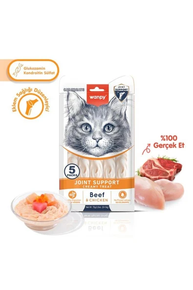 Bone Support Sığır Eti-Tavuk kedi Krema Ödülü 5x14gr - Resim 2