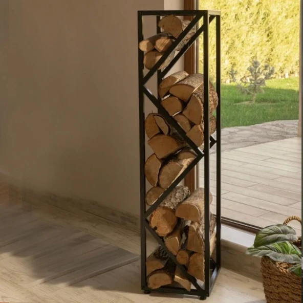 Metal Şömine Odunluk  Dekoratif Bahçe Odunluğu ürün görseli 1