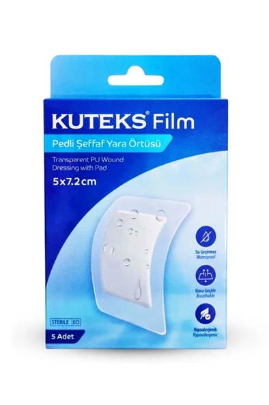Kuteks Film Pedli Şeffaf Yara Örtüsü 5x7,2 cm 5li Kutu ürün görseli 1