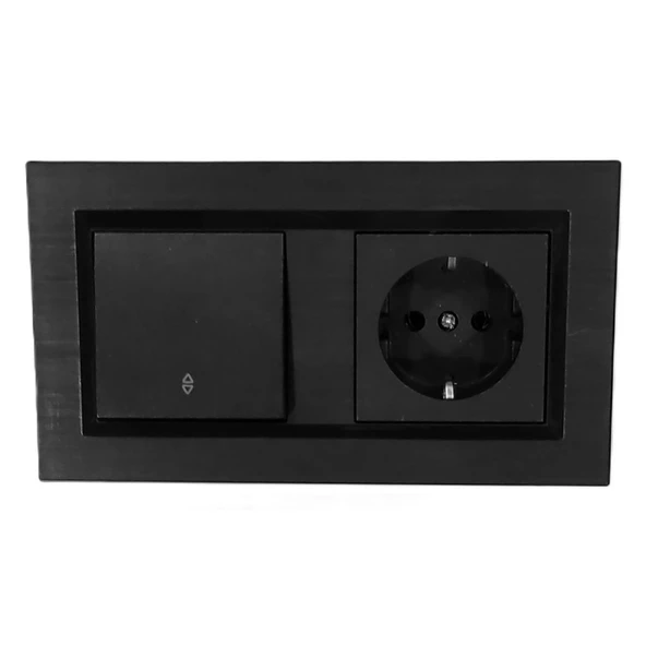 Ovivo Quantum Siyah Vaviyen+topraklı Priz 2'li Set ürün görseli 1