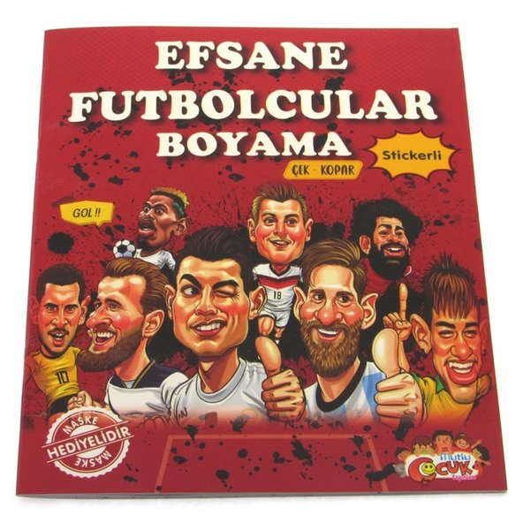Efsane Futbolcular Çıkartmalı Maskeli Boyama Kitabı ürün görseli
