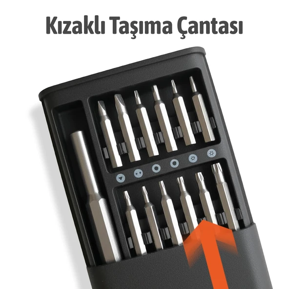 Hassas Mıknatıslı Mini 24 Parça Tornavida Seti Bilgisayar Telefon Elektronik Tamiri İçin İdeal - Resim 3