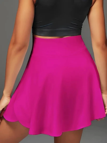 Kadın Yüksek Bel Cepli Sandy Short Etek - Resim 2