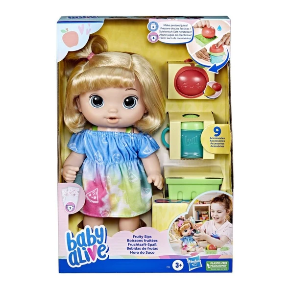 F7356 Baby Alive Bebeğim ile Eğlenceli Yudumlar Sarışın +3 yaş ürün görseli