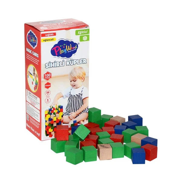 Playwood Ahşap 100 Parça Sihirli Küpler ürün görseli
