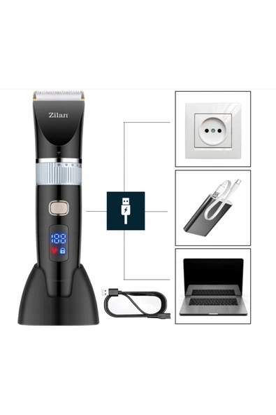 Zln8931 | Saç Sakal Vücut Tıraş Makinesi | Pietas – Ipx5 Su Geçirmez | Hızlı Şarj | Led - Resim 6