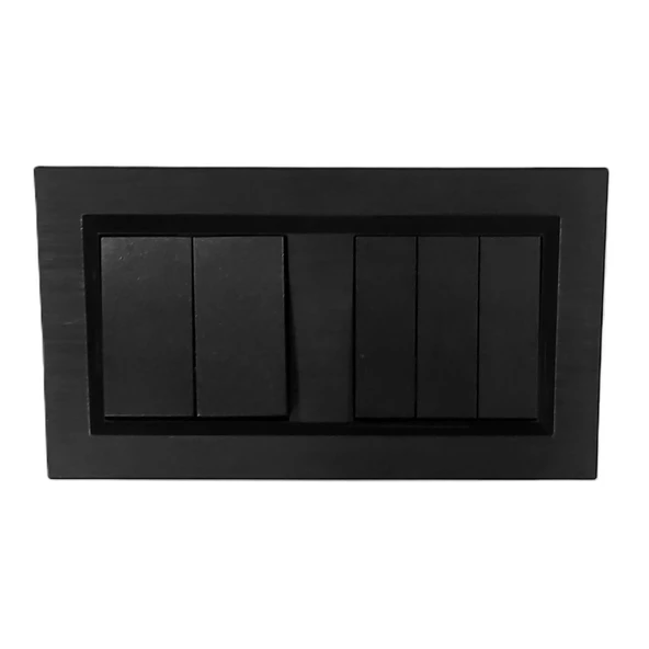 Ovivo Quantum Siyah Komütatör (ikili Anahtar)+3'lü Anahtar 2'li Set ürün görseli