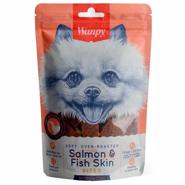 Wanpy Yumuşak Somon Ve Balık Derisi Köpek Ödülü 100Gr ürün görseli