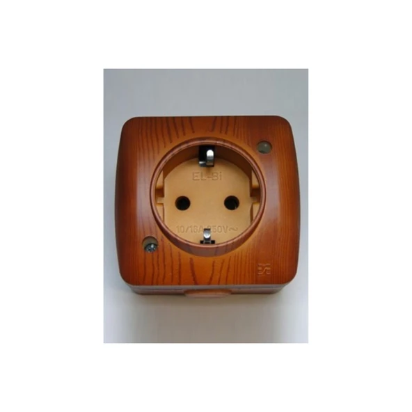 5 Adet Sıva Üstü Kiraz Ahşap Renkli Priz Elbi / Alsu ürün görseli