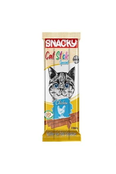PATİLİ MARKET Tavuklu Stick Kedi Ödülü 3 X 5 Gr %95 Hayvansal Türev Tahılsız ürün görseli 1