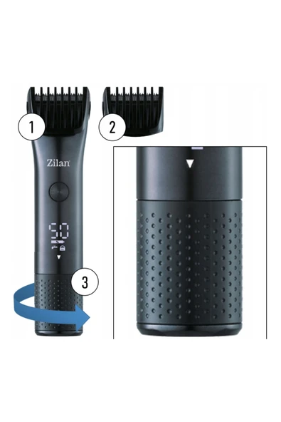 Zln8771 | Saç Sakal Vücut 3'ü 1 Led Tıraş Makinesi | Hades – Ipx6 Su Geçirmez | Hızlı Şarj ürün görseli 1