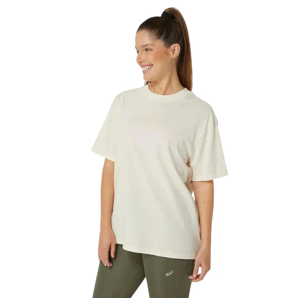 Kadın Bej Günlük Stil T-Shirt - Resim 6