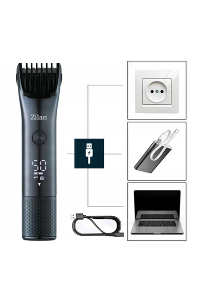 Zln8771 | Saç Sakal Vücut 3'ü 1 Led Tıraş Makinesi | Hades – Ipx6 Su Geçirmez | Hızlı Şarj - Resim 2