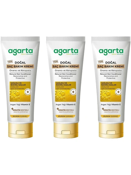 Agarta Doğal Güçlü Saç Güzelleştirici Bakım Kremi 250 ml x 3 Adet ürün görseli