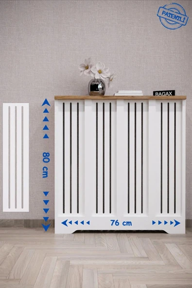 BAGAX Efes Model, Beyaz Üstü Çam Renk,iç Ölçü 76 Cm Dış Ölçü 80 Cm Petek Kaplama, Dresuar ürün görseli
