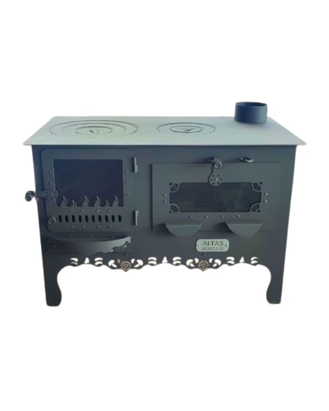 Altaş Şehzade Geniş Camlı Karadeniz Kuzinesi Fırınlı Soba - Resim 2