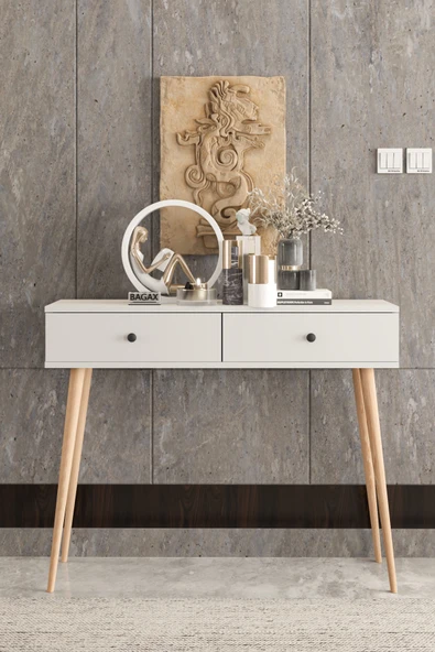 BAGAX 2 Kapaklı Ahşap Ayaklı Modern Dresuar - Resim 2