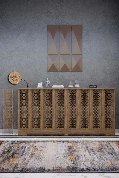 BAGAX Karatay Model, Çam Renk,iç Ölçü 156 Cm Dış Ölçü 160 Cm Petek Kaplama, Dresuar ürün görseli