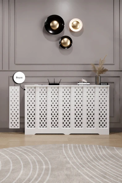 BAGAX Sümela Model, Beyaz Renk,iç Ölçü 136 Cm Dış Ölçü 140 Cm Petek Kaplama, Dresuar ürün görseli