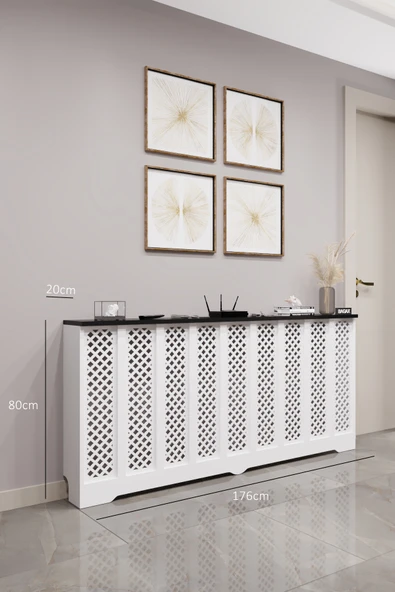 BAGAX Perge Model, Beyaz Üstü Siyah Renk,iç Ölçü 176 Cm Dış Ölçü 180 Cm Petek Kaplama, Dresuar ürün görseli