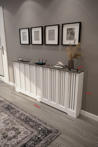 BAGAX Efes Model, Beyaz Üstü Antrasit Renk,iç Ölçü 176 Cm Dış Ölçü 180 Cm Petek Kaplama, Dresuar ürün görseli