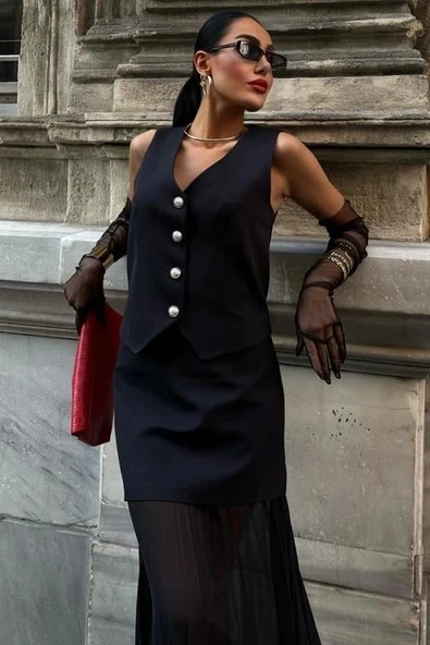 Yelek Ve Pilise Etekli Premium Takım 10096 - Resim 6