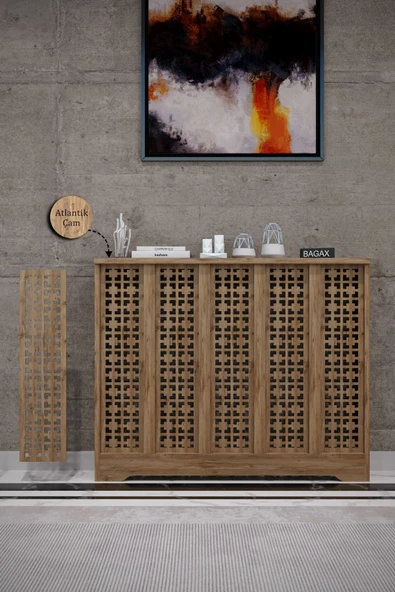 BAGAX Truva Model, Çam Renk,iç Ölçü 96 Cm Dış Ölçü 100 Cm Petek Kaplama, Dresuar ürün görseli