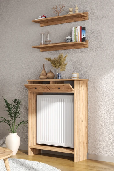 BAGAX ORİON ÇİFT KAPAKLI PETEK KAHVE KÖŞESİ DRESUAR 2 ADET RAF HEDİYE - Resim 4