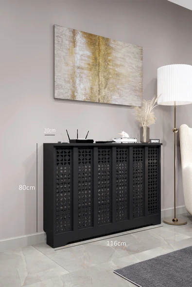 BAGAX Truva Model, Siyah Renk,iç Ölçü 116 Cm Dış Ölçü 120 Cm Petek Kaplama, Dresuar - Resim 2