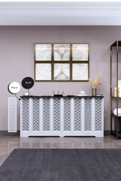 BAGAX Pera Model, Beyaz Üstü Siyah Renk,iç Ölçü 156 Cm Dış Ölçü 160 Cm Petek Kaplama, Dresuar - Resim 2