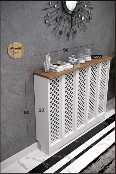 BAGAX Zeugma Model, Beyaz Üstü Çam Renk,iç Ölçü 96 Cm Dış Ölçü 100 Cm Petek Kaplama, Dresuar ürün görseli