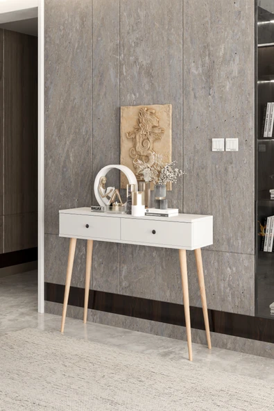 BAGAX 2 Kapaklı Ahşap Ayaklı Modern Dresuar - Resim 3